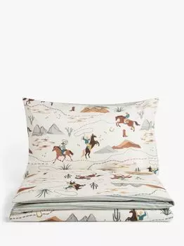 Комплект пододеяльников и наволочек John Lewis Western Trail, разноцветный, одиночный комплект
