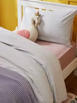 Комплект пододеяльников и наволочек в клетку John Lewis, серый, одиночный комплект