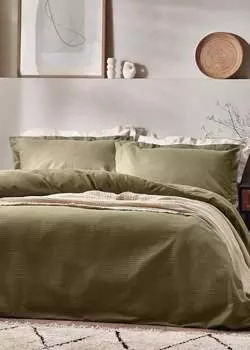 Комплект пододеяльников из 100% хлопка с вафельной текстурой Yard Оливковый