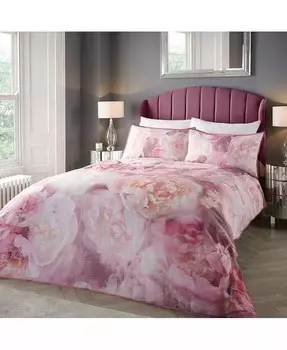 Комплект пододеяльников из 100 % хлопка с принтом «Роза Блум» и наволочек в тон King By Caprice Home, розовый