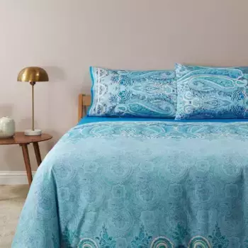 Комплект Пододеяльников Из Атласа Mergellina 250X210 Bassetti, цвет Oceano