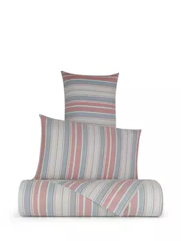 Комплект пододеяльников из хлопка, окрашенный в пряже, с полосатым узором Coincasa, синий