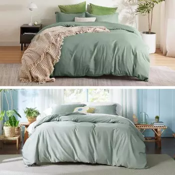 Комплект пододеяльников размера King Size Bedsure — комплект пододеяльников из мягкой матовой микрофибры и охлаждающего лиоцелла, хлопкового гибридного пододеяльника