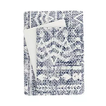 Комплект пододеяльников с двусторонним узором в современном деревенском стиле, ультрамягкое постельное белье из микрофибры, King/Cal-King ienjoy Home, цвет Navy