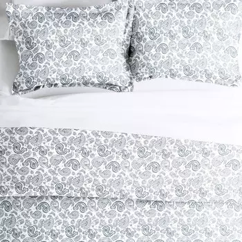 Комплект пододеяльников с грубым темно-синим узором Пейсли, ультрамягкое постельное белье из микрофибры ienjoy Home, цвет Navy