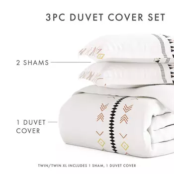 Комплект пододеяльников с узором из глины Natural Geo Lines, ультрамягкое постельное белье из микрофибры ienjoy Home, цвет Clay