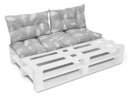 Комплект подушек Amilian для поддонов, садовая подушка со спинкой, подушка для скамейки, подушка для сиденья для европоддонов, подушка для сиденья: 40x120 см + 2 x 40x60 см, серый