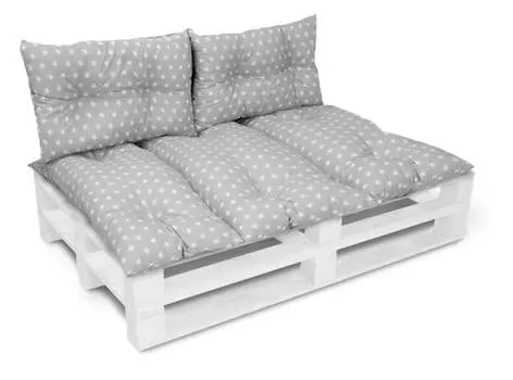 Комплект подушек Amilian для поддонов, садовая подушка со спинкой, подушка для скамейки, подушка для сиденья для европоддонов, подушка для сиденья: 80x120 см + 2 x 40x60 см, серый