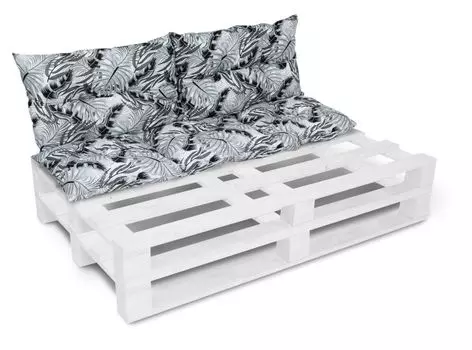 Комплект подушек Amilian для поддонов, садовая подушка со спинкой, подушка для скамейки, подушка для сиденья для европоддонов, подушка для сиденья: 40x120 см + 2 x 40x60 см, серый