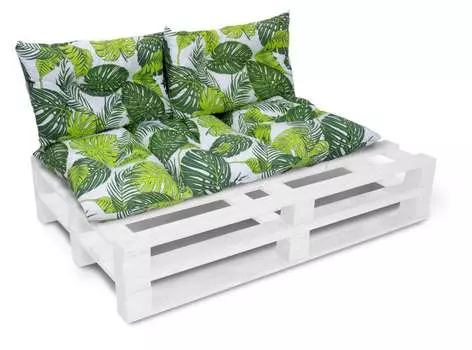 Комплект подушек Amilian для поддонов, садовая подушка со спинкой, подушка для скамейки, подушка для сиденья для европоддонов, подушка для сиденья: 60x120 см + 2 x 40x60 см, зеленый