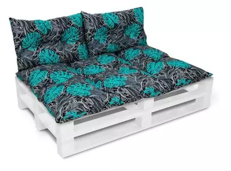 Комплект подушек Amilian для поддонов, садовая подушка со спинкой, подушка для скамейки, подушка для сиденья для европоддонов, подушка для сиденья: 80x120 см + 2 x 40x60 см, серый