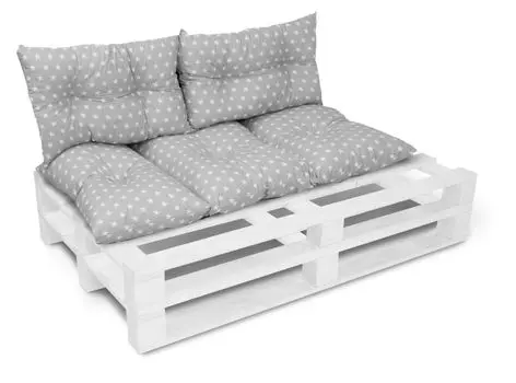 Комплект подушек Amilian для поддонов, садовая подушка со спинкой, подушка для скамейки, подушка для сиденья для европоддонов, подушка для сиденья: 60x120 см + 2 x 40x60 см, серый