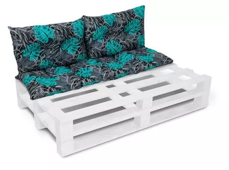 Комплект подушек Amilian для поддонов, садовая подушка со спинкой, подушка для скамейки, подушка для сиденья для европоддонов, подушка для сиденья: 40x120 см + 2 x 40x60 см, серый