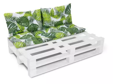 Комплект подушек Amilian для поддонов, садовая подушка со спинкой, подушка для скамейки, подушка для сиденья для европоддонов, подушка для сиденья: 40x120 см + 2 x 40x60 см, зеленый