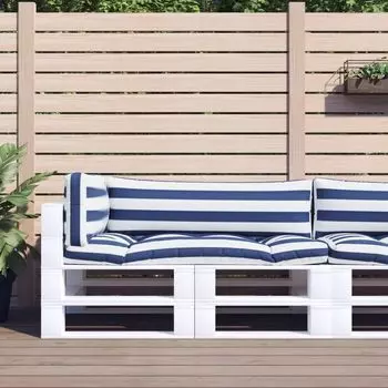 Комплект подушек для поддонов The Living Store, 3 упаковки оксфордской ткани в сине-белую полоску, синий