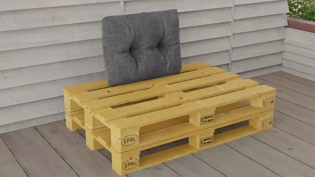 Комплект подушек из поддона поддон, подушка для сиденья, дивана, спинка, подушка 120x80x15см, СЕРЫЙ, ЧЕРНЫЙ VIA MALL