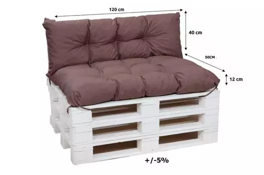 Комплект подушек из поддона Подушка для сиденья 120х50 + подушка для спины 120х40см | чехлы на подушки для поддонов |подушки для поддонов оранжевого цвета| комплект подушек для поддонов на открытом воздухе | подушки европоддона Setgarden