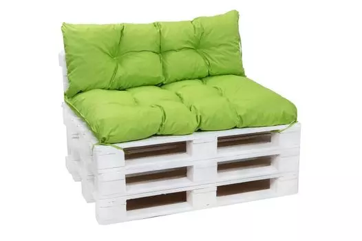 Комплект подушек из поддона Подушка для сиденья 120х50 + подушка для спины 120х50см | чехлы на подушки для поддонов |подушки для поддонов известь| подушка для поддонов на открытом воздухе | подушки европоддона Setgarden, лайм