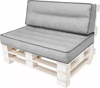 Комплект подушек из поддона ВОДОНЕПРОНИЦАЕМАЯ подушка для сиденья подушка для спины 120x80 см 60x40 см НОВИНКА Размер и цвет: НАБОР ИЗ 10 ПРЕДМЕТОВ СЕРОГО (774109) Stanislaw Jurga, черный