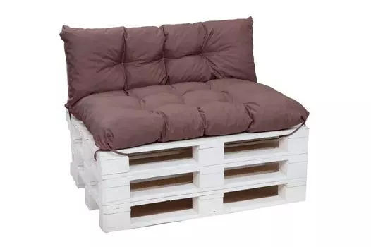 Комплект подушек на поддоне 120x80 Подушка для сиденья + подушка для спины 120x40см красный | Набор подушек для поддонов на открытом воздухе | подушка для поддона на открытом воздухе Setgarden, коричневый