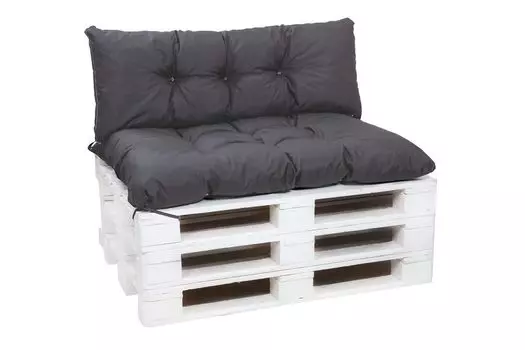 Комплект подушек на поддоне 120x80 Подушка для сиденья + подушка для спины 120x40см антрацит | Набор подушек для поддонов на открытом воздухе | подушка для поддона на открытом воздухе Setgarden, серый