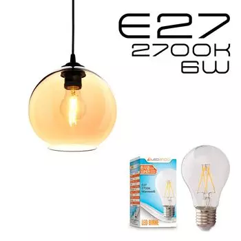 Комплект подвесного светильника AGNES со светодиодной лампочкой марки E27 от LEDANDO 2700K теплый белый