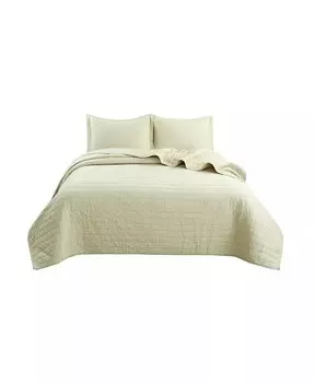 Комплект покрывал большого размера из 3 предметов из 100% хлопка с вышивкой MarCielo, бежевый