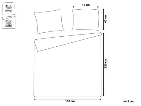 Комплект покрывала BELIANI кремового цвета из полиэстера, 3 предмета, с 2 декоративными подушками с тиснением, мотив листьев, 160 x 220 см, покрывало для спальни с двуспальной кроватью