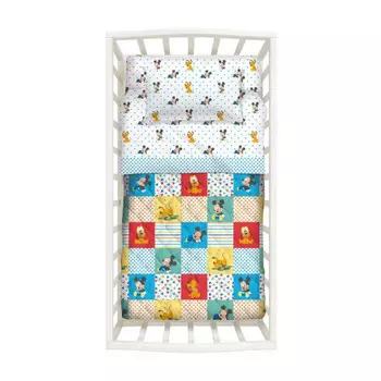 Комплект покрывало + бортик для кроватки Caleffi Baby Minnie & Mickey, 2 предмета, мультиколор
