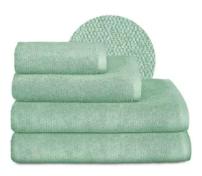 Комплект полотенец BEAUTEX, махровая ткань премиум-класса, 100% хлопок 550 г/м, мятно-зеленый (комплект: 2 банных полотенца - 70х140 см)