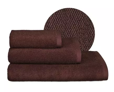 Комплект полотенец BEAUTEX, махровая ткань премиум-класса, 100% хлопок 550 г/м, темно-коричневый (комплект: 10 гостевых полотенец - 30х50 см)
