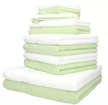 Комплект полотенец Betz 12 премиум цвета песочный и еловый Betzshop, зеленый