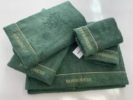 Комплект полотенец Borbonese Fine OP, 5 предметов, зеленый