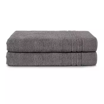 Комплект полотенец для сауны Komfortec, 2 шт., 70х200 см, 100% хлопок, полотенца для сауны XXL, полотенце для сауны, мягкое, большое, махровое, быстросохнущее, антрацитово-серый, коричневый