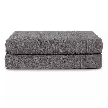 Комплект полотенец для сауны Komfortec, 2 шт., 80x200 см, 100% хлопок, полотенца для сауны XXL, полотенце для сауны, мягкое, большое, махровое, быстросохнущее, антрацитово-серый, коричневый