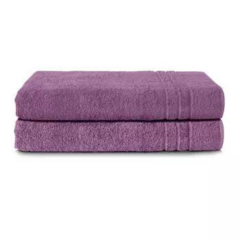 Комплект полотенец для сауны Komfortec, 2 шт., 70х200 см, 100% хлопок, полотенца для сауны XXL, полотенце для сауны, мягкое, большое, махровое, быстросохнущее, фиолетовое., фиолетовый