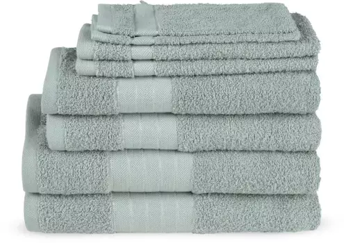 Комплект полотенец доброе утро "Uni" (набор, 8 шт.), с тканым краем Good morning 70х140 см (8 шт.), цвет Sage grn