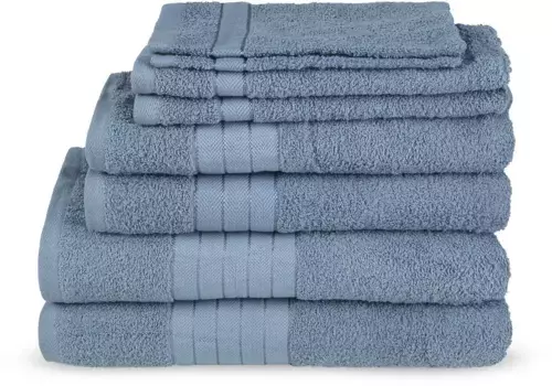 Комплект полотенец доброе утро "Uni" (набор, 8 шт.), с тканым краем Good morning (8 шт.), цвет eisblau