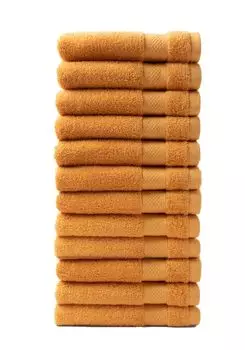 Комплект полотенец DoubleDry Hotel Collection — 12 шт. — 100 % хлопок — 500 г/м — мягкие — 50x100 см — — охристо-желтый, охра