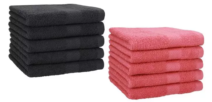 Комплект полотенец гостевых Betz 10 шт. 30х50 см ПРЕМИУМ 100% хлопок цвет: графитовый и белый Betzshop, серый