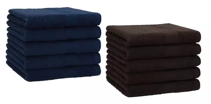 Комплект полотенец гостевых Betz 10 шт. 30х50 см ПРЕМИУМ 100% хлопок цвет: темно-синий и черный Betzshop