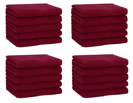 Комплект полотенец гостевых Betz 20 шт. 30х50 см ПРЕМИУМ 100% хлопок цвет: темно-синий Betzshop, бордовый