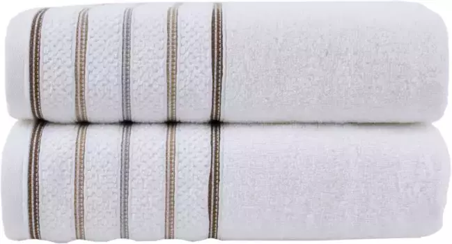 Комплект полотенец Home Affaire Safien с полосатой каймой (4 шт.), цвет creme