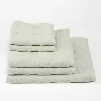 Комплект полотенец из 5 предметов из хлопковых махровых полотенец с двуспальный оборкой - Dolce Ozio Blumarine, цвет Rugiada