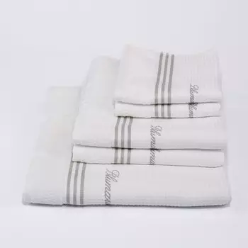 Комплект полотенец из 5 предметов из махровых полотенец с жаккардовой оборкой - Tennis Club Blumarine, цвет Ecr