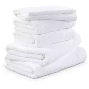 Комплект полотенец Mve «New Classic», (набор, 6 шт., 2x гостевое полотенце 30/50 см-2x полотенце 50/100 см-2x банное полотенце 67/140 см), набор из 6 шт., 100% хлопок, цвет snow