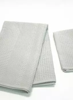 Комплект полотенец Viscontea Honeycomb, 2 предмета, жемчужно-серый