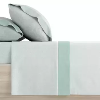 Комплект полуоднотонного фланелевого простыни Luna Manterol, зеленый