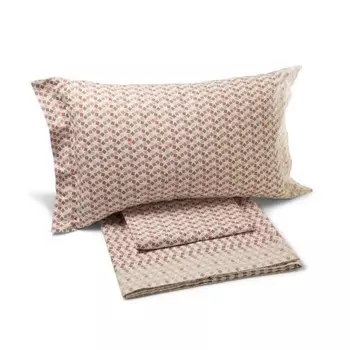 Комплект полутороспального постельного белья Caleffi Mistral In Flannel, коралловый/мультиколор