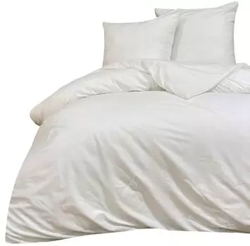 Комплект постельного белья 200х220 + 80х80 см 100% хлопок Renforce белый однотонный, 3 шт leonado vicenti